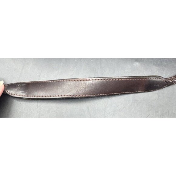 BRIGHTON Handbag Straw Crossbody Shoulder Purse Brown Leather Flower Lined Charm - Picture 9 of 16